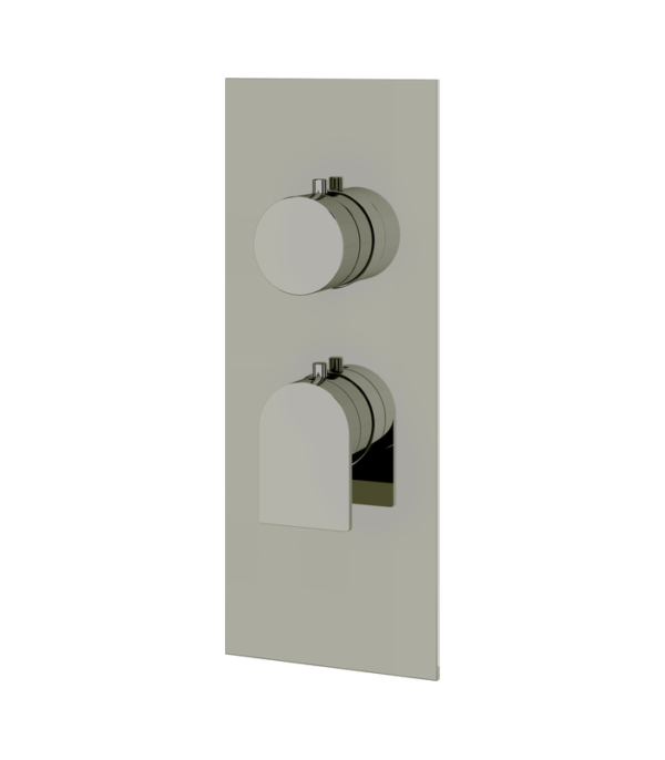 Aquabrass Alpha Square Round Trim Set for 1 Shut-Off Thermostatic Valve SR3192BBC - Image 4