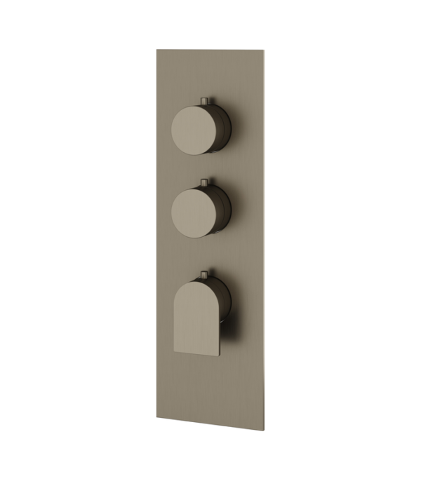 Aquabrass Alpha Square Round Thermostatic Trim Set for 2 Shut-Offs SR3292BBC - Image 3