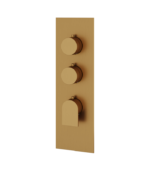 Aquabrass Alpha Square Round Thermostatic Trim Set for 2 Shut-Offs SR3292BBC - Image 2