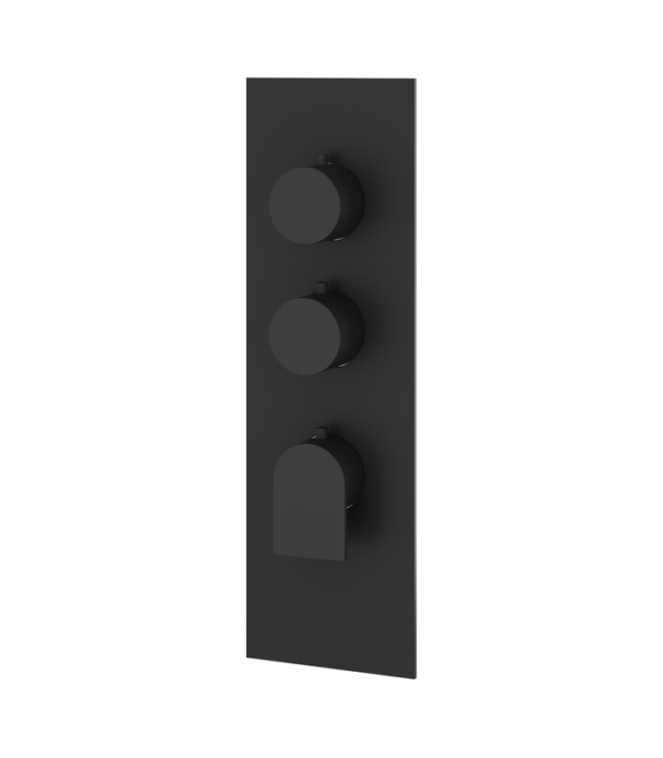 Aquabrass Alpha Square Round Thermostatic Trim Set for 2 Shut-Offs SR3292BBC - Image 5