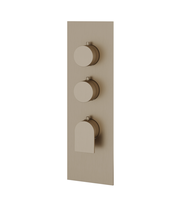 Aquabrass Alpha Square Round Thermostatic Trim Set for 2 Shut-Offs SR3292BBC - Image 6