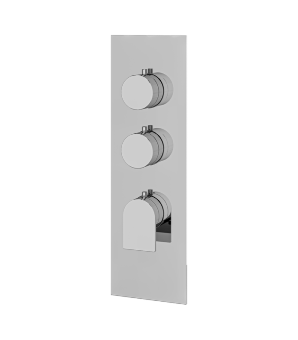 Aquabrass Alpha Square Round Thermostatic Trim Set for 2 Shut-Offs SR3292BBC - Image 7