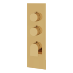 Aquabrass Alpha Square Round Thermostatic Trim Set for 2 Shut-Offs SR3292BBC