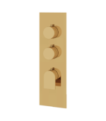 Aquabrass Alpha Square Round Thermostatic Trim Set for 2 Shut-Offs SR3292BBC