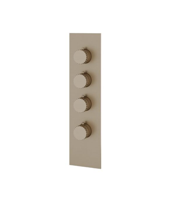 Aquabrass TOSCA Square Round Trim Set for 3 Shut-Off Thermostatic Valve SR3334 - Image 5