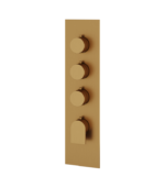 Aquabrass Alpha Square Round Trim Set for 3 Shut-Off Thermostatic Valve SR3392BBC - Image 2