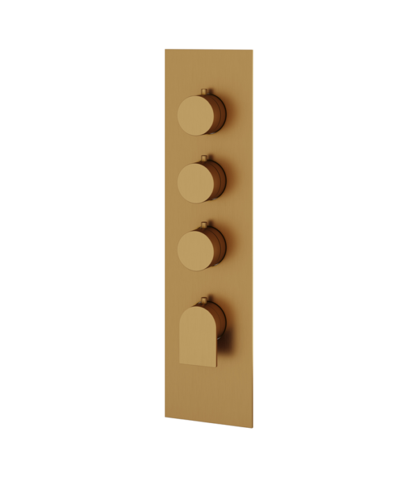 Aquabrass Alpha Square Round Trim Set for 3 Shut-Off Thermostatic Valve SR3392BBC - Image 2