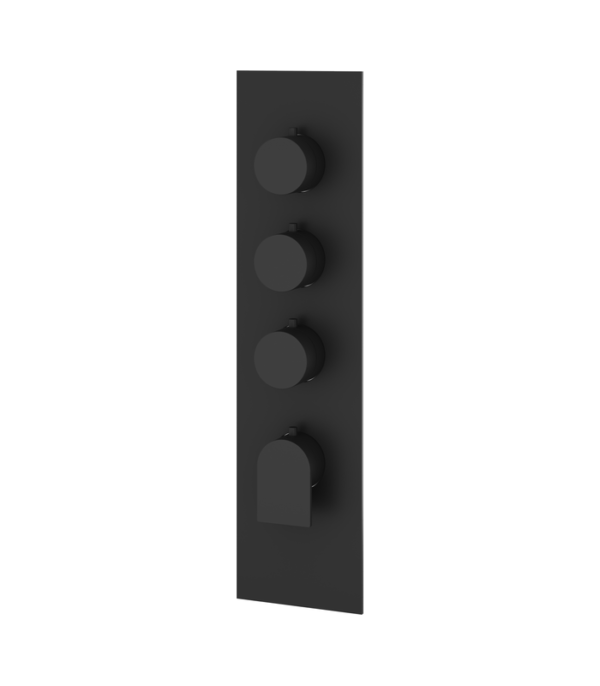 Aquabrass Alpha Square Round Trim Set for 3 Shut-Off Thermostatic Valve SR3392BBC - Image 5