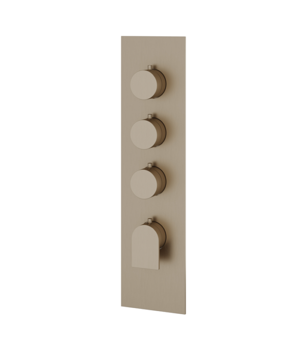 Aquabrass Alpha Square Round Trim Set for 3 Shut-Off Thermostatic Valve SR3392BBC - Image 6