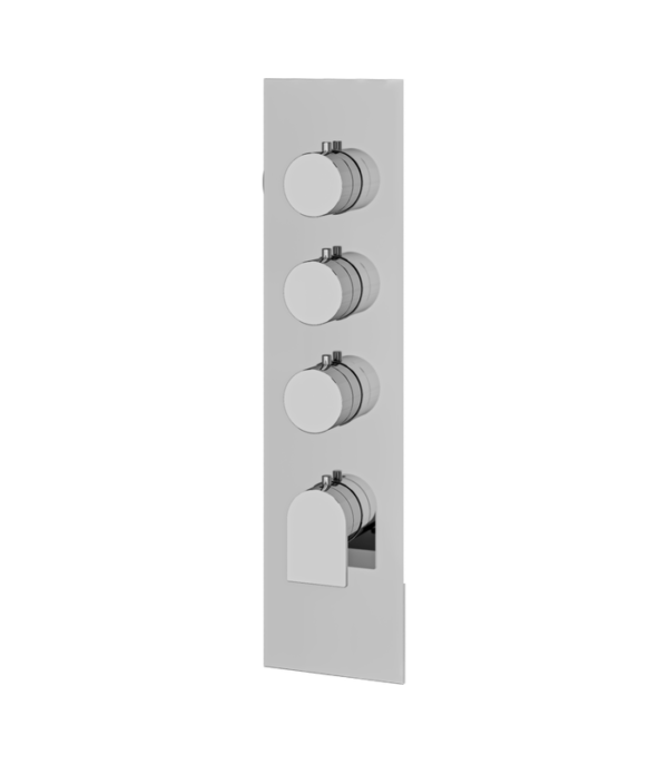Aquabrass Alpha Square Round Trim Set for 3 Shut-Off Thermostatic Valve SR3392BBC - Image 7