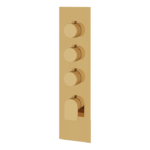 Aquabrass Alpha Square Round Trim Set for 3 Shut-Off Thermostatic Valve SR3392BBC