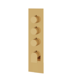 Aquabrass Alpha Square Round Trim Set for 3 Shut-Off Thermostatic Valve SR3392BBC