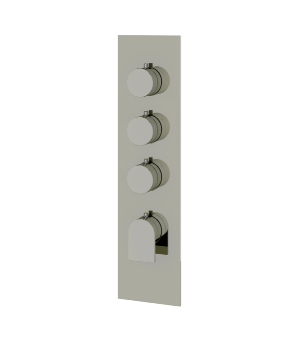 Aquabrass Alpha Square Round Trim Set for 3 Shut-Off Thermostatic Valve SR3392BBC - Image 4