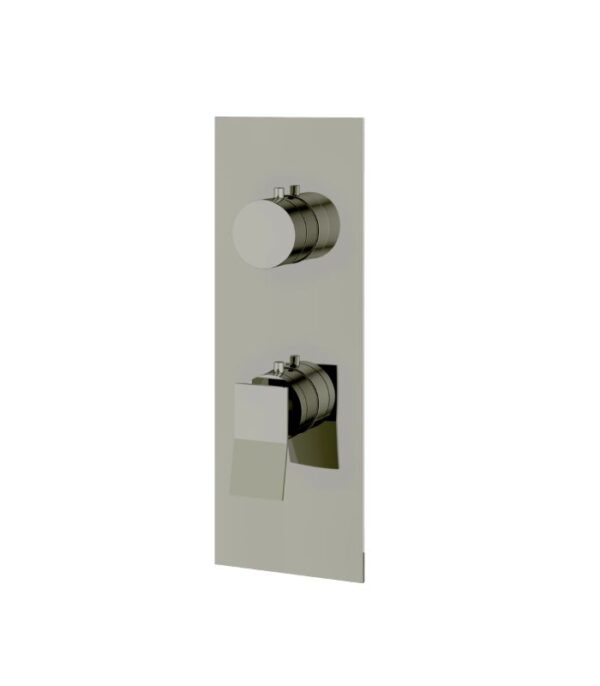 Aquabrass CHICANE Square Round Trim Set with 2-Way Shared Diverter for Thermostatic Valve, SR8219 - Image 2