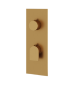 Aquabrass Alpha Square Round Thermostatic 3-Way Non-Shared Diverter Trim Set SR9392BBC - Image 2