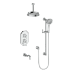 Vogt Carinthia 3-Way Thermostatic Shower Trim with 6-Inch Ceiling Arm Shower Kit Trim TM.CX2.320.316