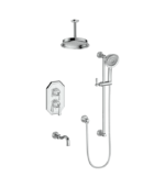 Vogt Carinthia 3-Way Thermostatic Shower Trim with 6-Inch Ceiling Arm Shower Kit Trim TM.CX2.320.316
