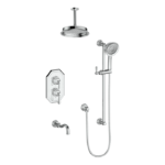 Vogt Carinthia 3-Way Thermostatic Shower Trim with 6-Inch Ceiling Arm Shower Kit Trim TM.CX2.320.316