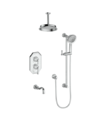 Vogt Carinthia 3-Way Thermostatic Shower Trim with 6-Inch Ceiling Arm Shower Kit Trim TM.CX2.320.316