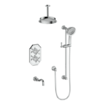 Vogt Carinthia 3-Way Thermostatic Shower Trim with 6-Inch Ceiling Arm Shower Kit Trim TM.CX2.320.316