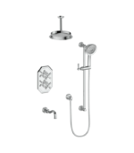 Vogt Carinthia 3-Way Thermostatic Shower Trim with 6-Inch Ceiling Arm Shower Kit Trim TM.CX2.320.316