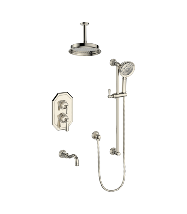 Vogt Carinthia 3-Way Thermostatic Shower Trim with 6-Inch Ceiling Arm Shower Kit Trim TM.CX2.320.316 - Image 3