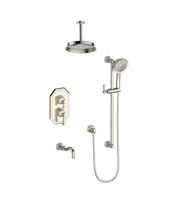 Vogt Carinthia 3-Way Thermostatic Shower Trim with 6-Inch Ceiling Arm Shower Kit Trim TM.CX2.320.316 - Image 3