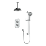 Vogt Carinthia 2-Way Thermostatic Shower Trim with 6-Inch Ceiling Arm Shower Kit Trim TM.CX.220.216