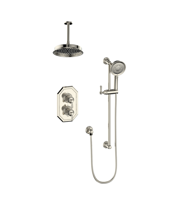 Vogt Carinthia 2-Way Thermostatic Shower Trim with 6-Inch Ceiling Arm Shower Kit Trim TM.CX.220.216 - Image 3