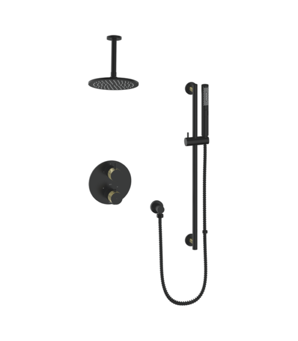 Vogt Drava 2-Way Thermostatic Shower Trim with 6″ Ceiling Arm Shower Kit Trim TM.DA.220.216 - Image 4