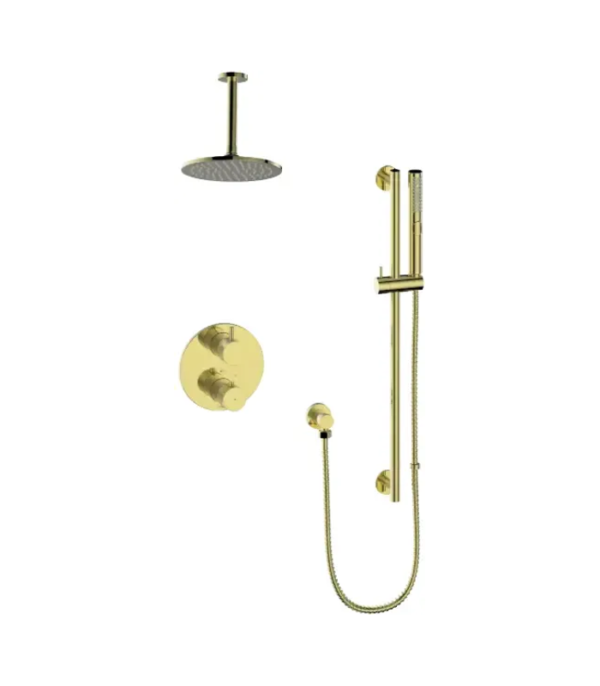 Vogt Drava 2-Way Thermostatic Shower Trim with 6″ Ceiling Arm Shower Kit Trim TM.DA.220.216 - Image 5