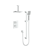 Vogt Niveau 2-Way Thermostatic Shower Trim with 6-Inch Ceiling Arm Shower Kit Trim TM.NU.220.216