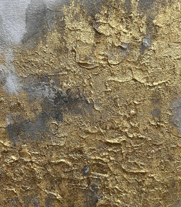Bain Signature Whispers in Gold 36x48-Inch Hand-Painted Canvas Painting Natural Wood Frame - Image 5