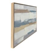 Bain Signature Ripples of Thought 40x40-Inch Hand-Painted Canvas Painting Natural Wood Frame - Image 4