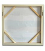 Bain Signature Ripples of Thought 40x40-Inch Hand-Painted Canvas Painting Natural Wood Frame - Image 7