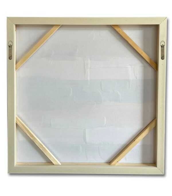 Bain Signature Ripples of Thought 40x40-Inch Hand-Painted Canvas Painting Natural Wood Frame - Image 7