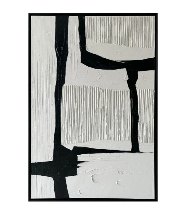 Bain Signature Subtle Shifts 36x48-Inch Hand-Painted Canvas Painting Black Wood Frame - Image 6