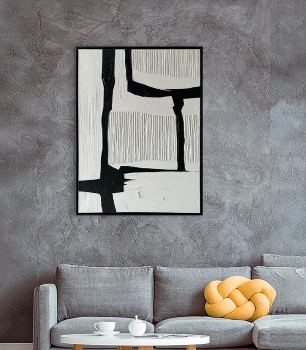 Bain Signature Subtle Shifts 36x48-Inch Hand-Painted Canvas Painting Black Wood Frame - Image 7