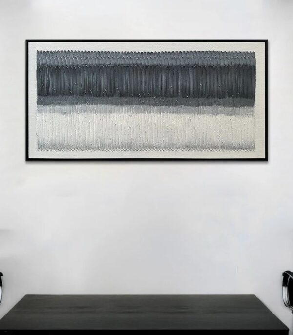 Bain Signature Evolving Spaces 30x60-Inch Hand-Painted Canvas Painting Black Wood Frame - Image 4