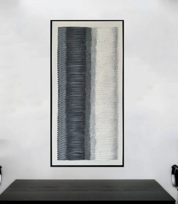 Bain Signature Evolving Spaces 30x60-Inch Hand-Painted Canvas Painting Black Wood Frame - Image 6