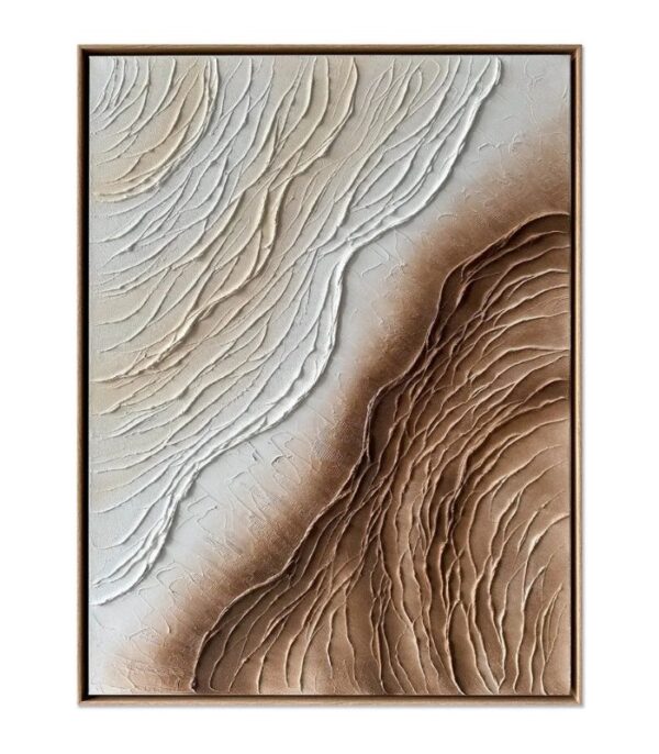 Bain Signature Shifting Perspectives 36x48-Inch Hand-Painted Canvas Painting Brown Wood Frame - Image 5