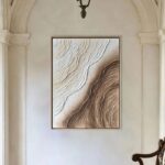 Bain Signature Shifting Perspectives 36x48-Inch Hand-Painted Canvas Painting Brown Wood Frame
