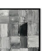 Bain Signature Abstract Rhythms 40x40-Inch Hand-Painted Canvas Painting Black Wood Frame - Image 5
