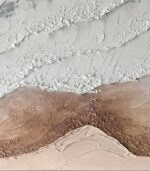 Bain Signature Calm Currents 30x60-Inch Hand-Painted Canvas Painting Whitewash Wood Frame - Image 4