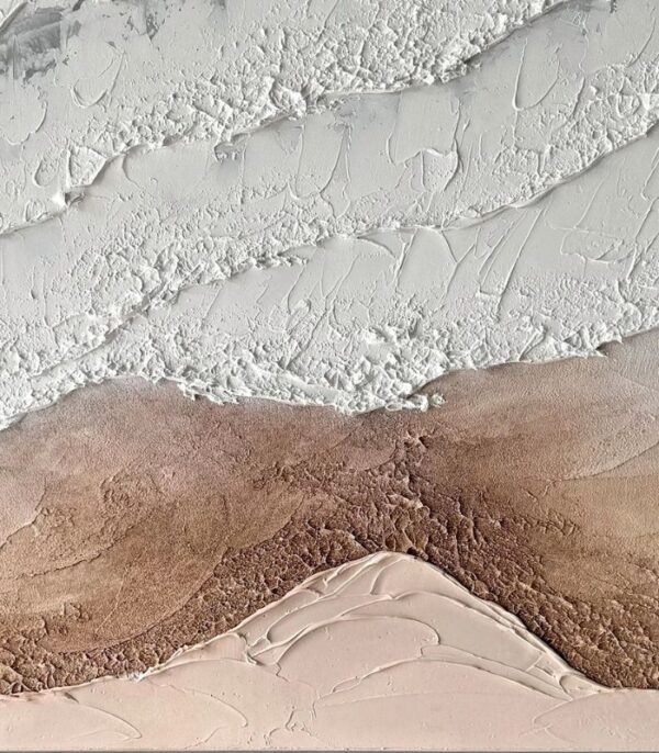 Bain Signature Calm Currents 30x60-Inch Hand-Painted Canvas Painting Whitewash Wood Frame - Image 4