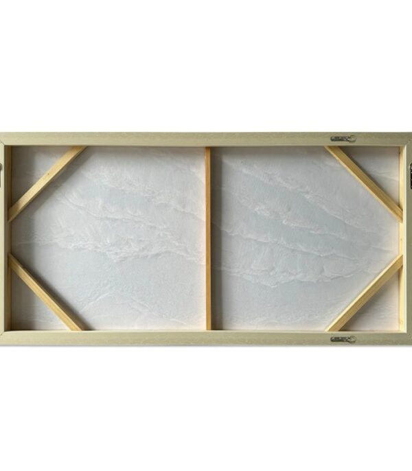 Bain Signature Calm Currents 30x60-Inch Hand-Painted Canvas Painting Whitewash Wood Frame - Image 3