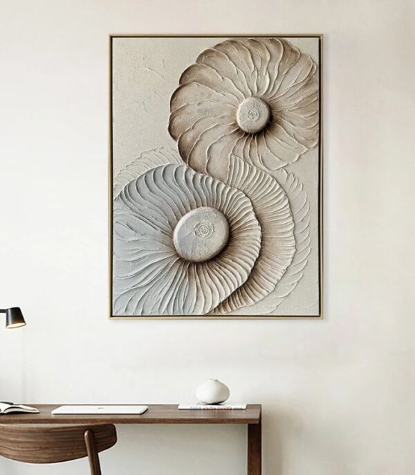 Bain Signature Dynamic Balance 36x48-Inch Hand-Painted Canvas Painting Natural Wood Frame - Image 7