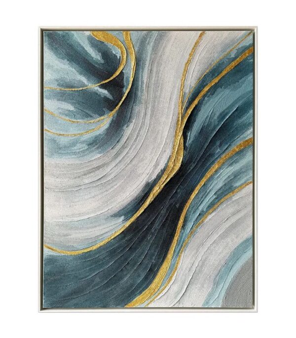 Bain Signature Lines of Calm 36x48 Inch Hand Painted Wall Art Whitewash Wood WA169-3648 - Image 3
