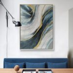 Bain Signature Lines of Calm 36x48 Inch Hand Painted Wall Art Whitewash Wood WA169-3648
