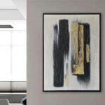 Bain Signature Shifting Boundaries 36x48 Inch Hand Painted Wall Art Black Wood WA170-3648
